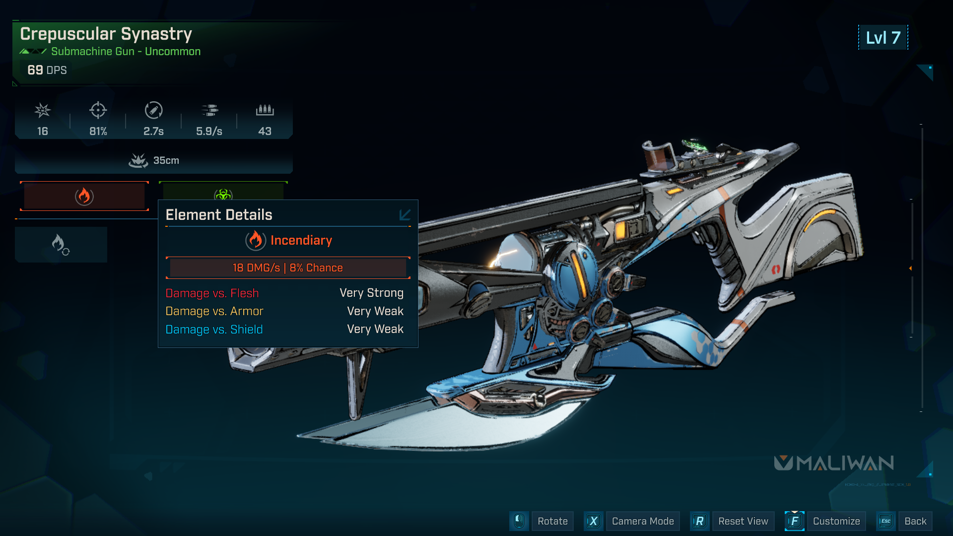 A player inspects an element in Borderlands 4