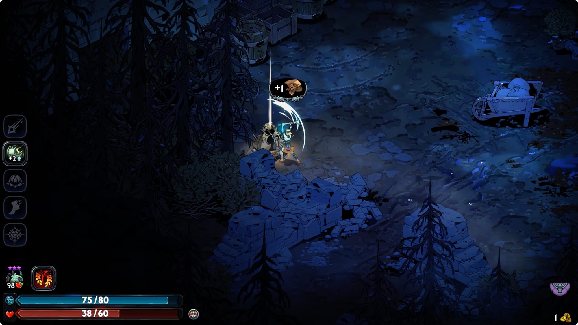 Melinoë gathering Bronze in Hades 2