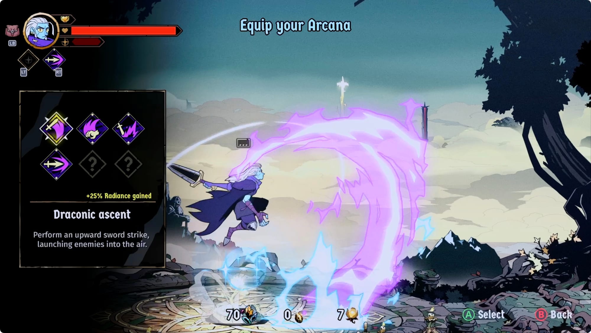 Choosing the Arcana before a run.