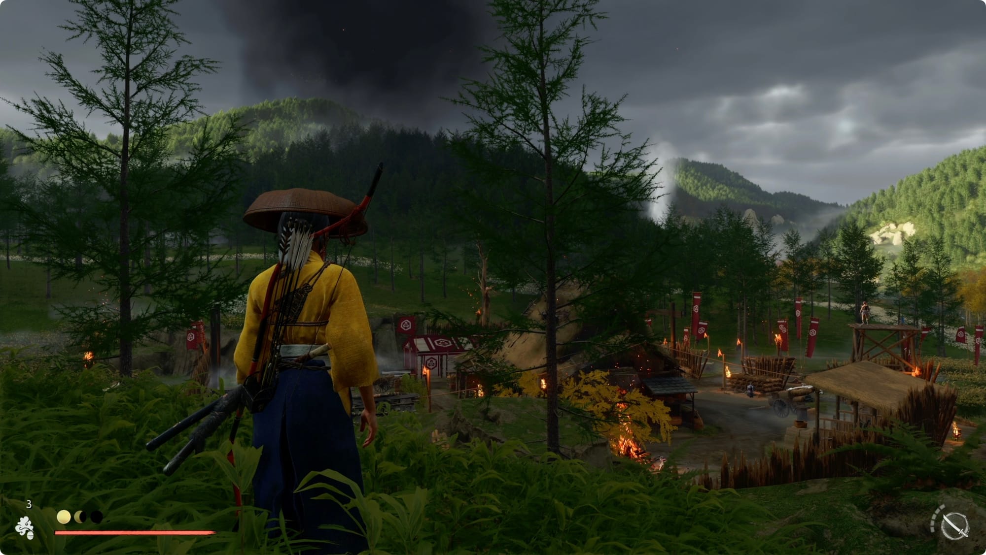 Atsu looking over an enemy camp