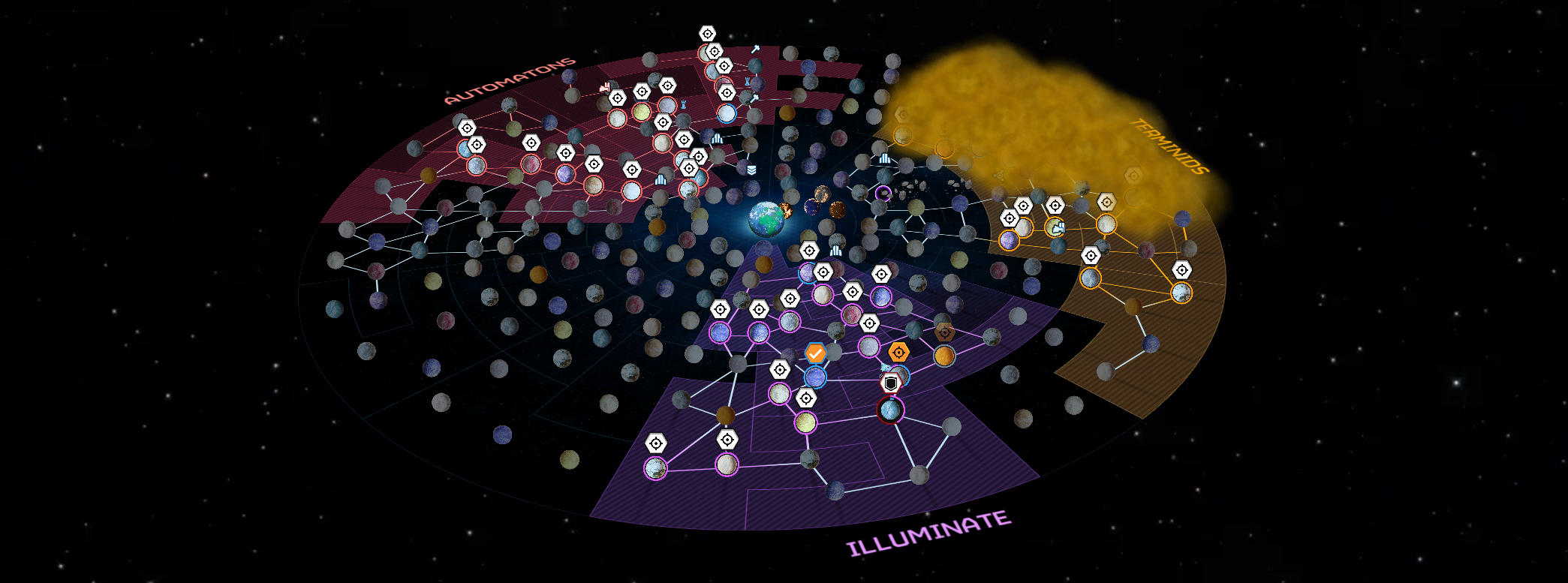 A screenshot portraying the galactic map from the Helldivers 2 Companion App