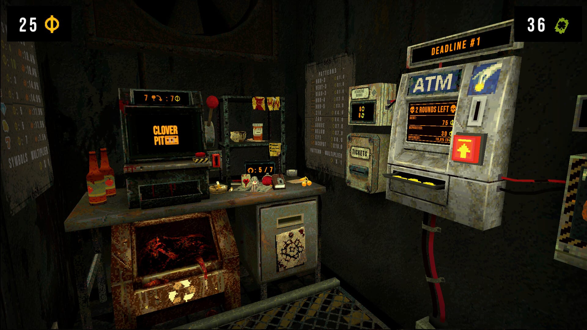A person approaches the CloverPit machine in CloverPit