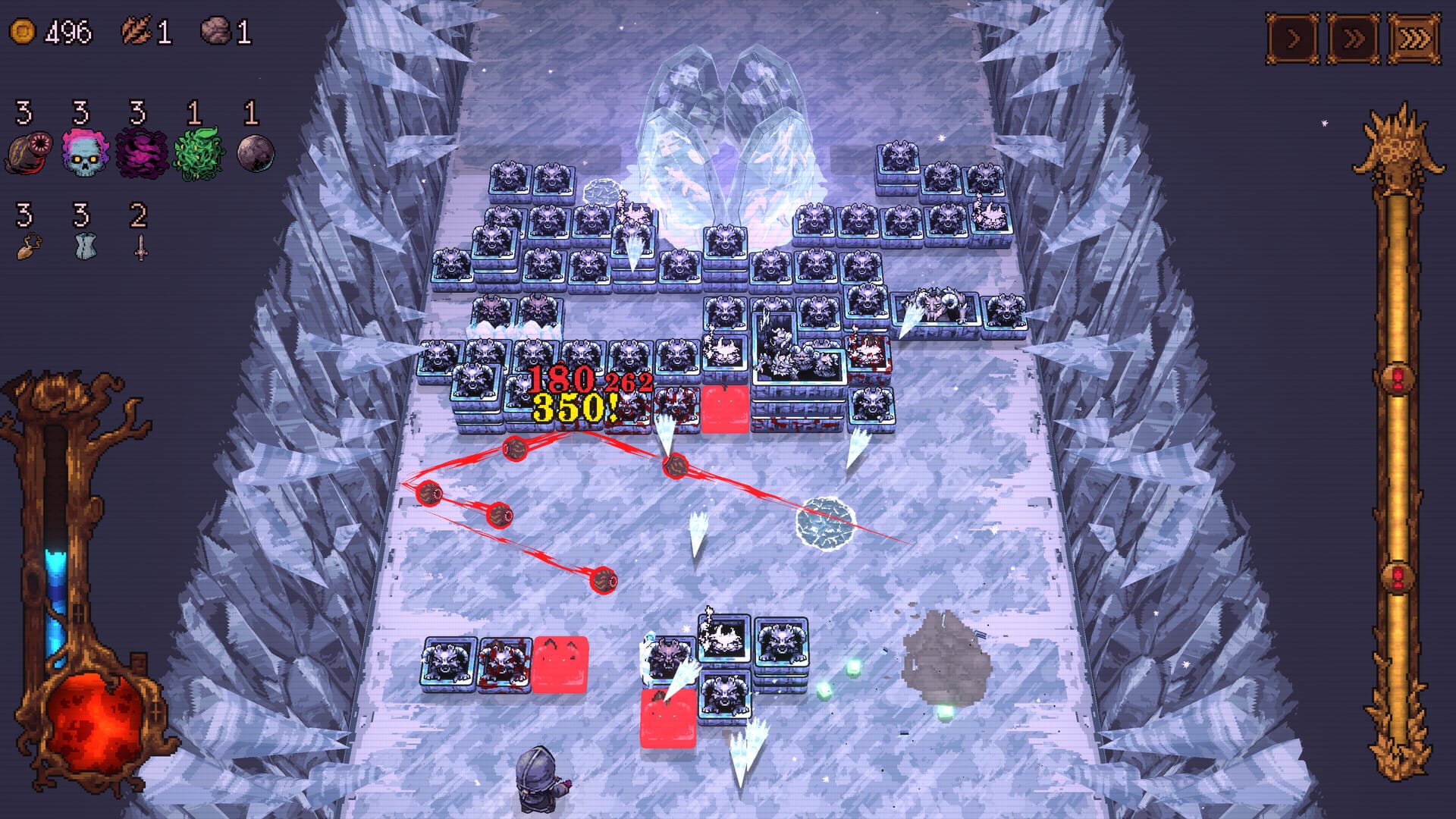 An ice arena boss in Ball x Pit