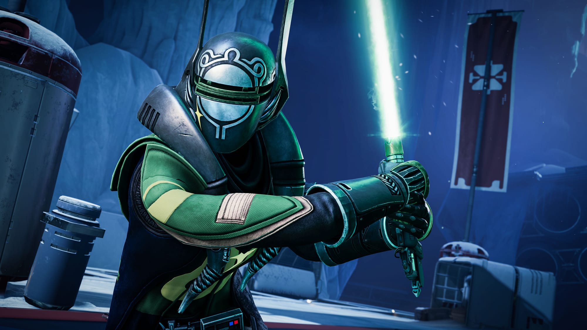 A Warlock wields a lightsaber in Destiny 2: Renegades