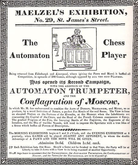 A flyer for a demonstration of the Mechanical Turk