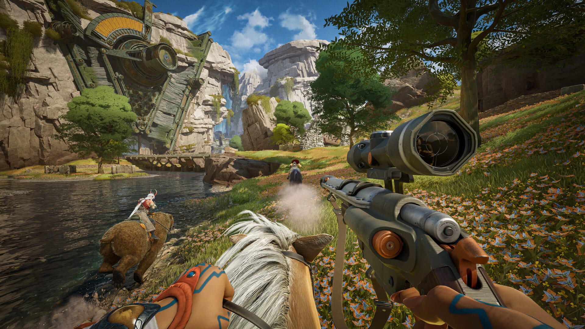 A players wields a sniper in Highguard