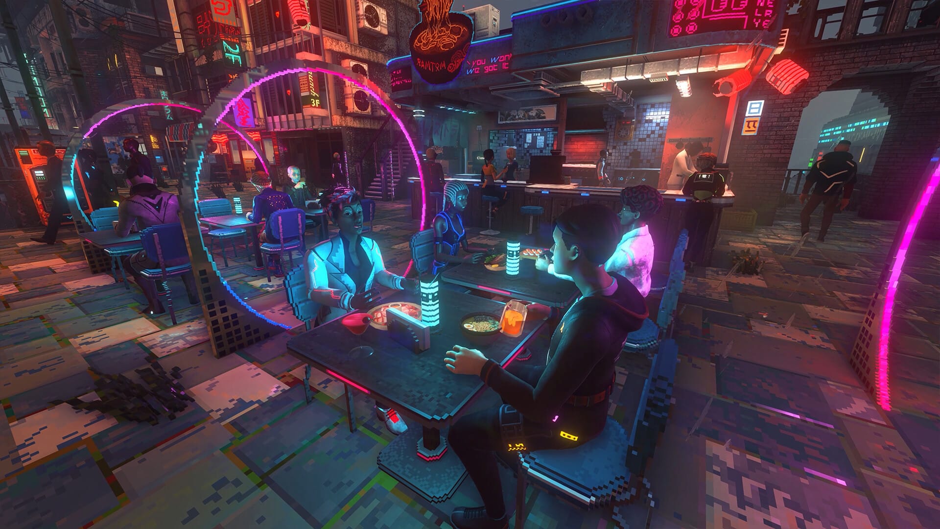A player's noodle bar is packed with customers in a screenshot from Nivalis Nights