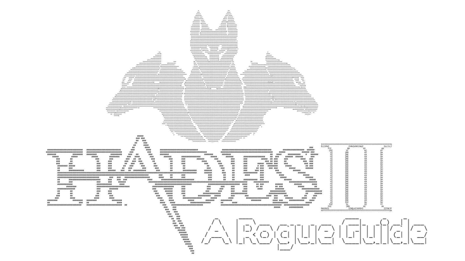 An ASCII version of the Hades logo with Cerberus in the background