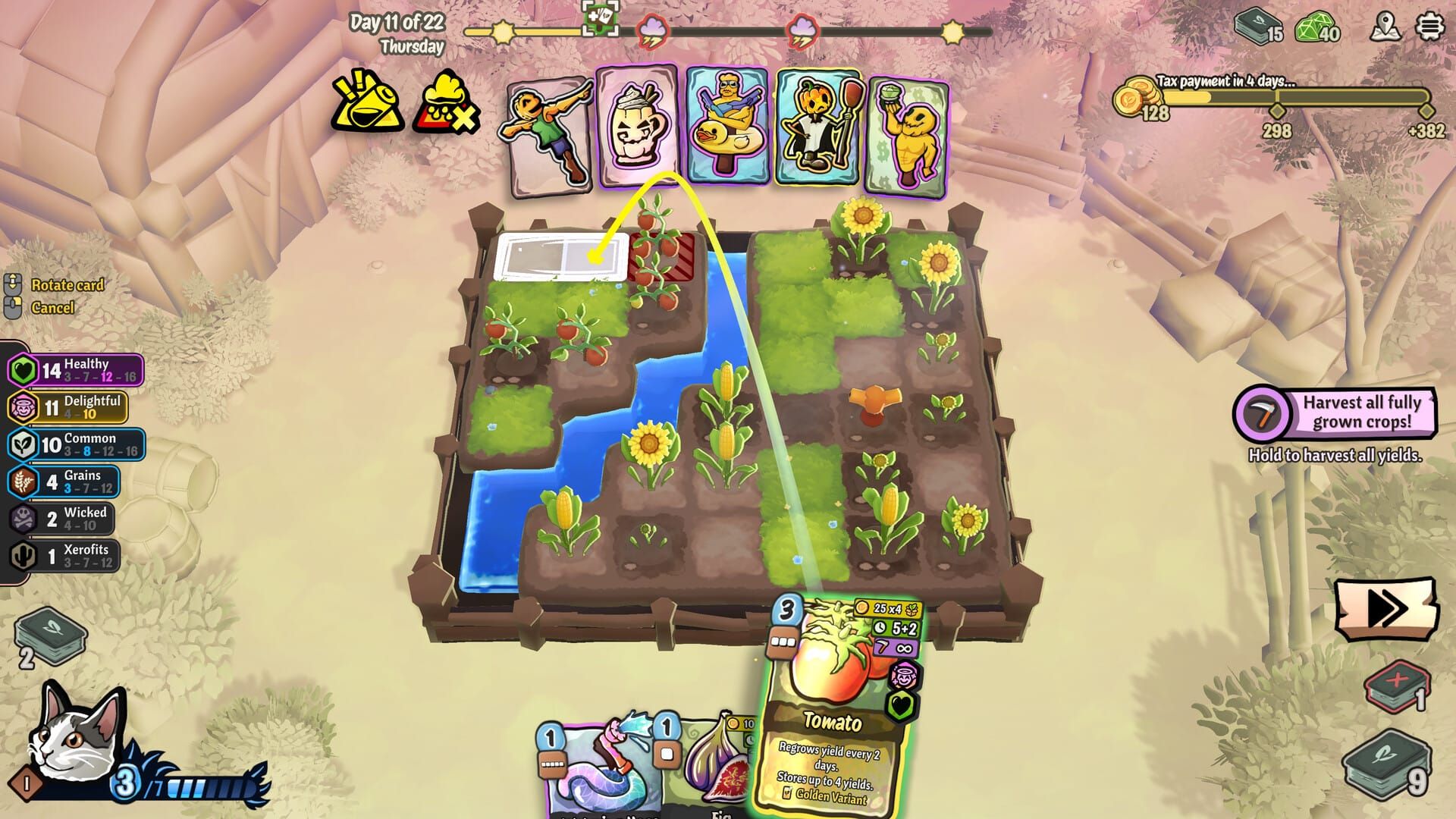 Cropdeck is a great, chill farming roguelite