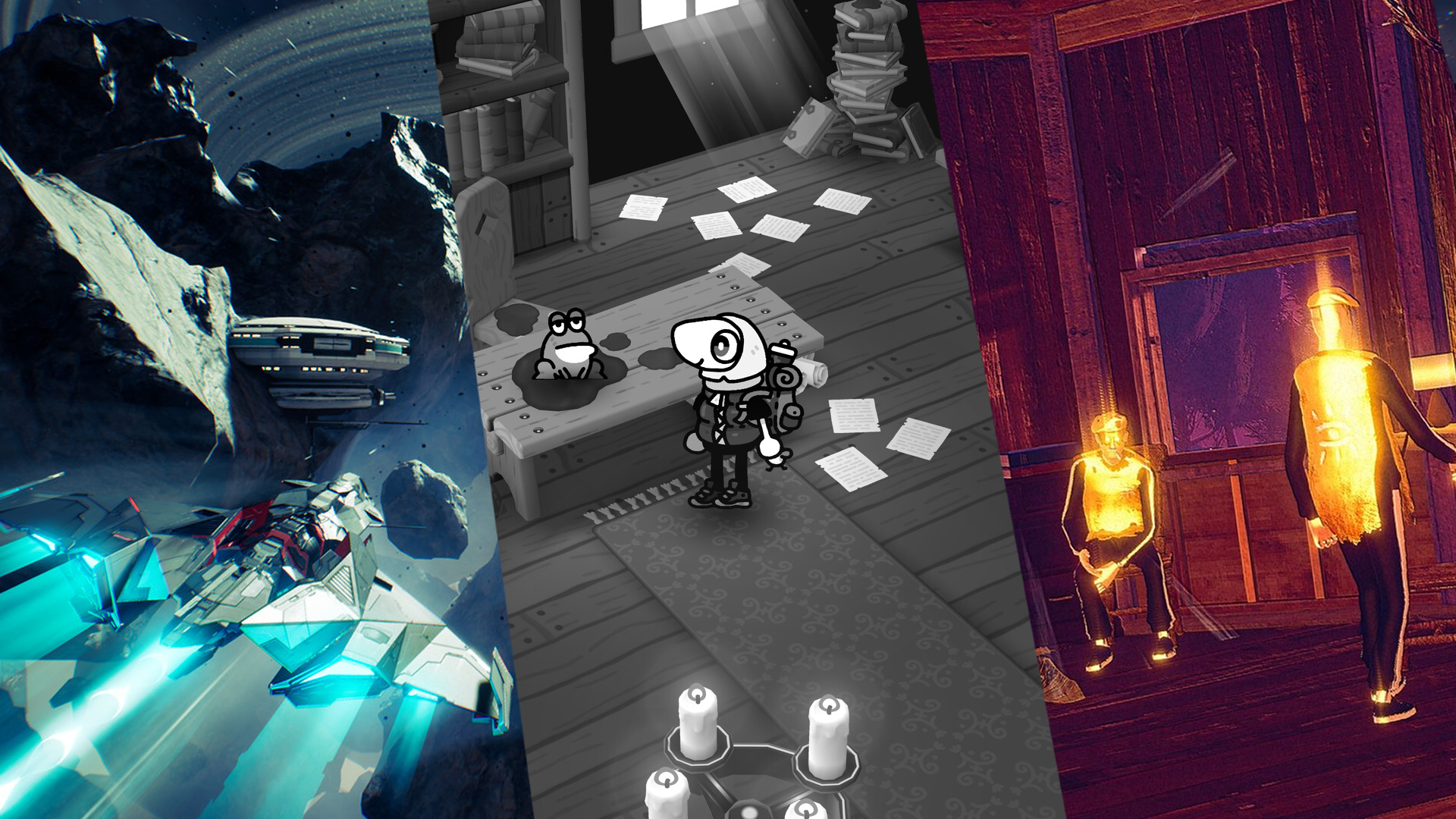 Screenshots from Chorus, TOEM: A Photo Adventure, and Children of the Sun