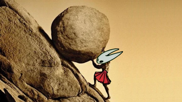 Hornet rolls a bolder up a hill