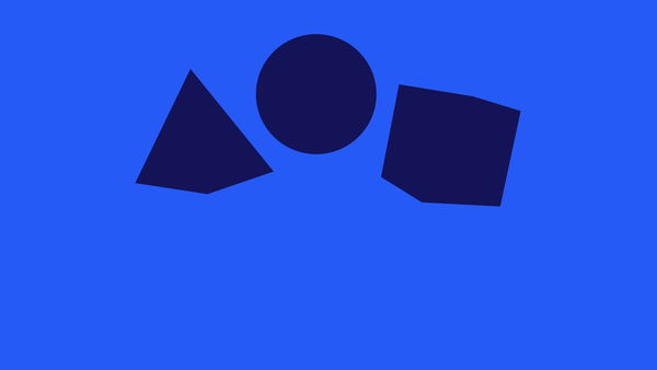 Dark blue shapes against a blue background