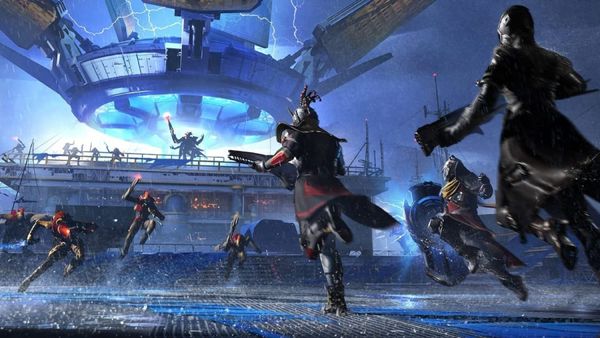 A group of Lightbearers storm a tower in Destiny: Rising