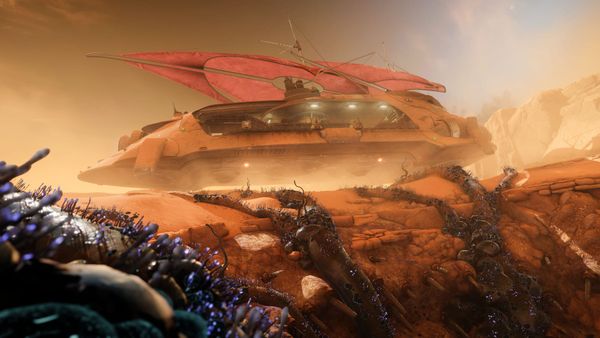 A sail barge on Mars in Destiny 2: Renegades