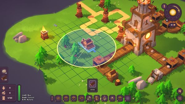 A mouse puts a wood factory down in Tower Factory