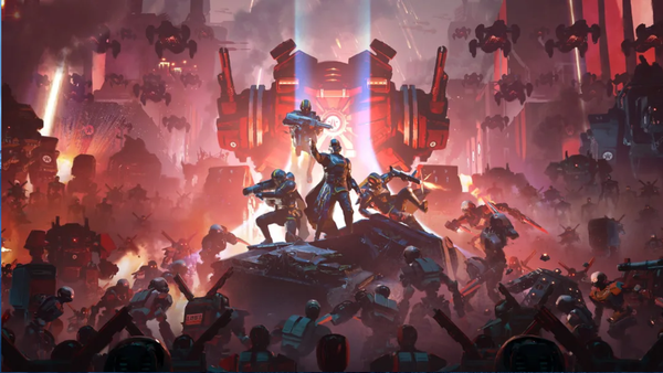 Key art for the Helldivers 2 major patch Machinery of Oppression, which takes place on the Automaton capital of Cyberstan