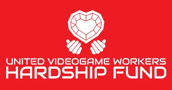 The United Video Game Workers Union logo, which shows a white heart cradled by hands.