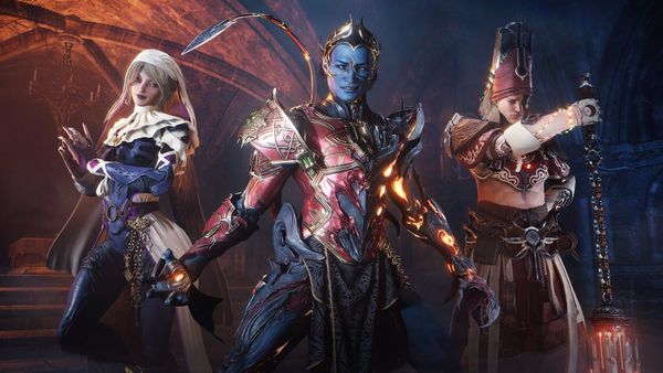 The Devil's Triad in Warframe, a collection of three Protoframes for Wisp, Uriel, and Harrow. They are garbed as a nun, a priest, and in the center is Roathe, the devil.