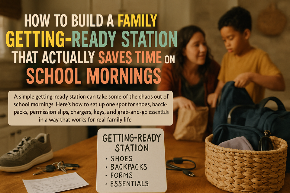 Feature image for How to Build a Family Getting-Ready Station That Actually Saves Time on School Mornings