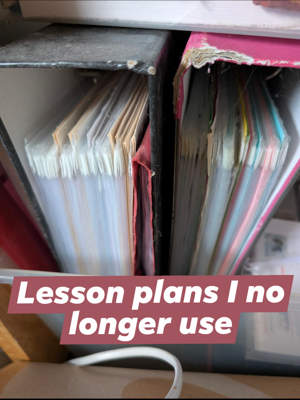 A4 ringbinders full of handwritten yoga lesson plans