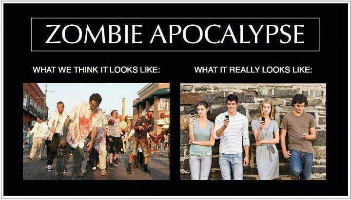 Comparație între zombie și oamenii cu adicție digitală