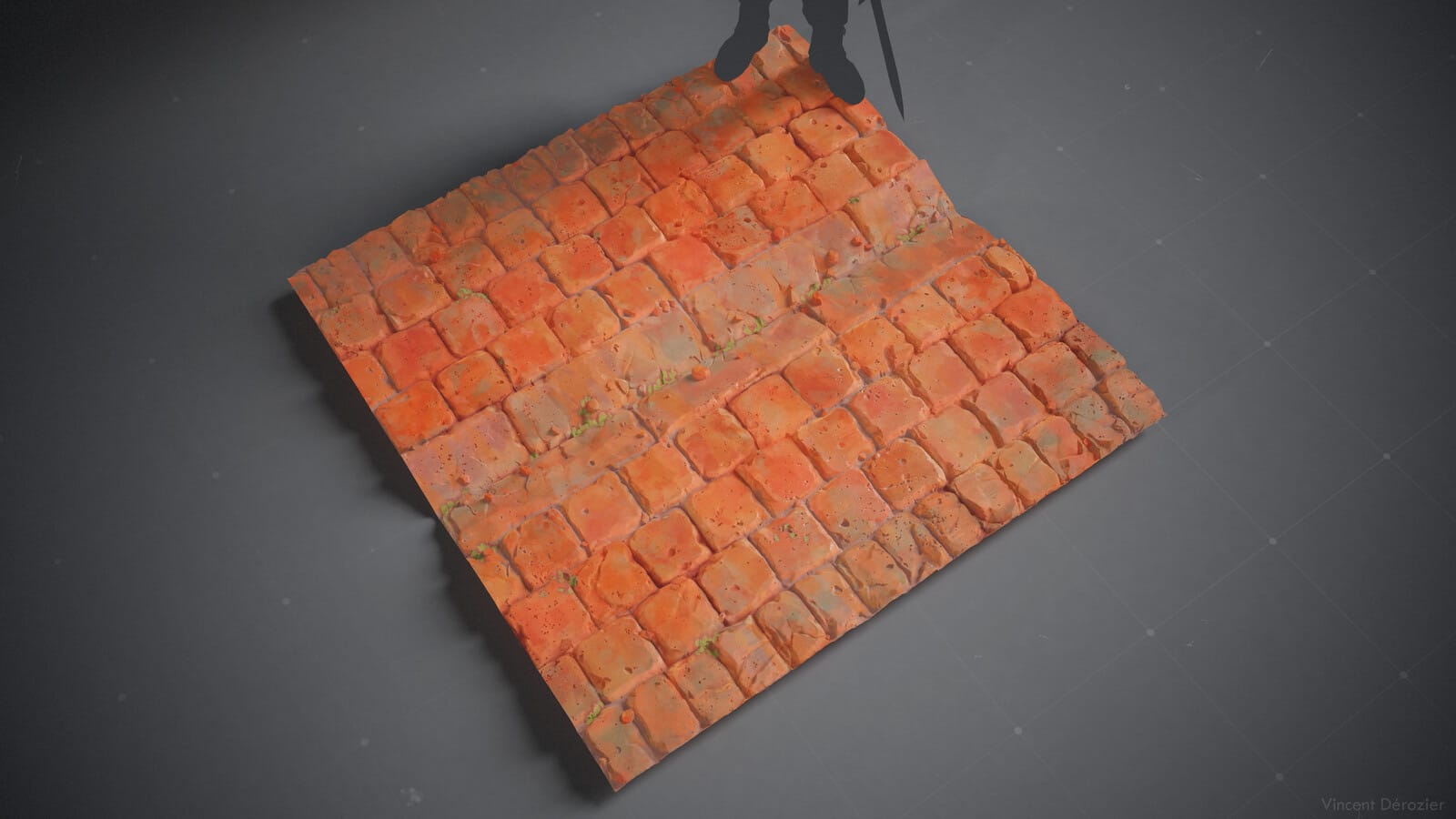 Orange cobblestoned street by Vincent Dérozier