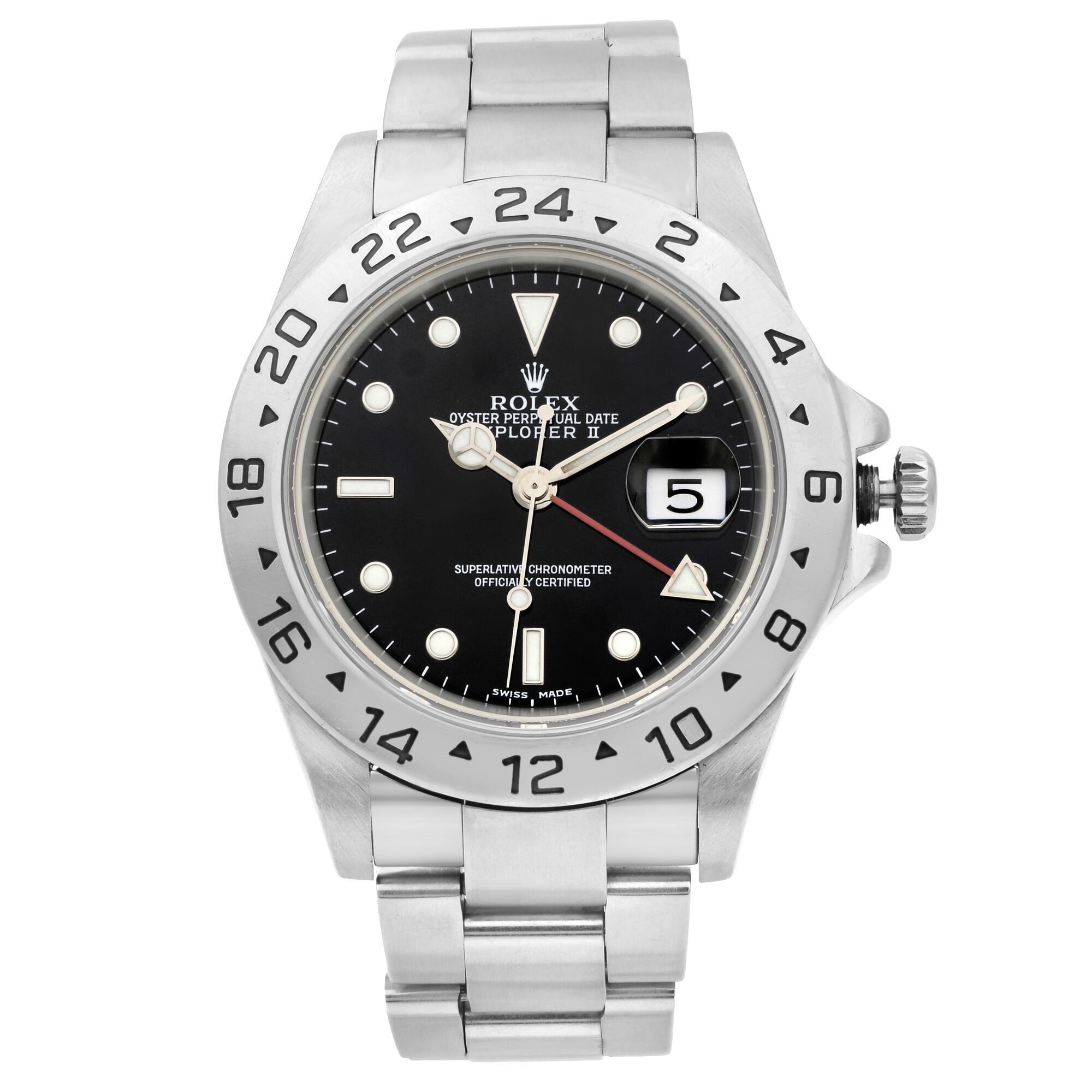 Front Full View Of Rolex 16570 Stainless Steel Watch 