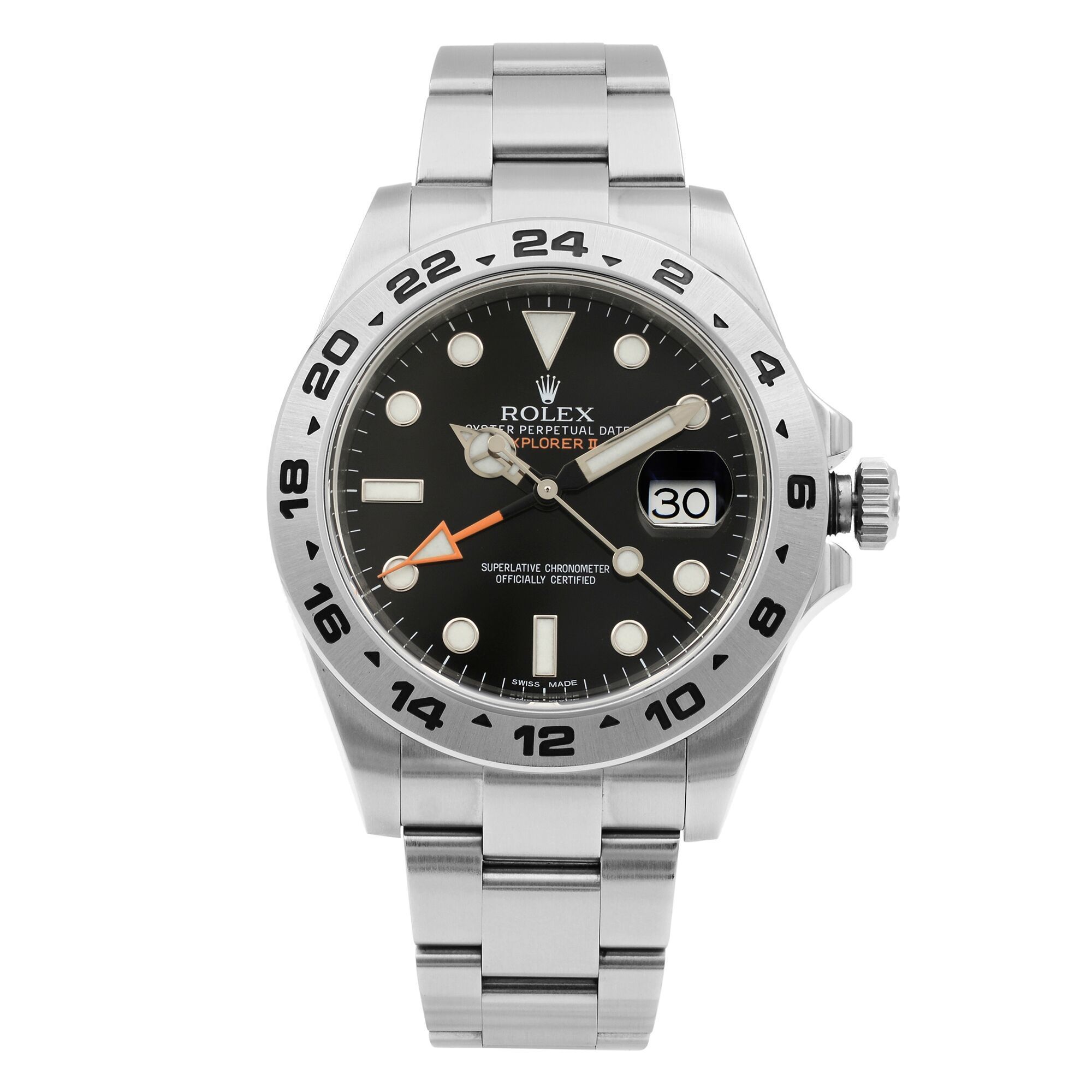 Front Full View Of Rolex 216570 Stainless Steel Watch 