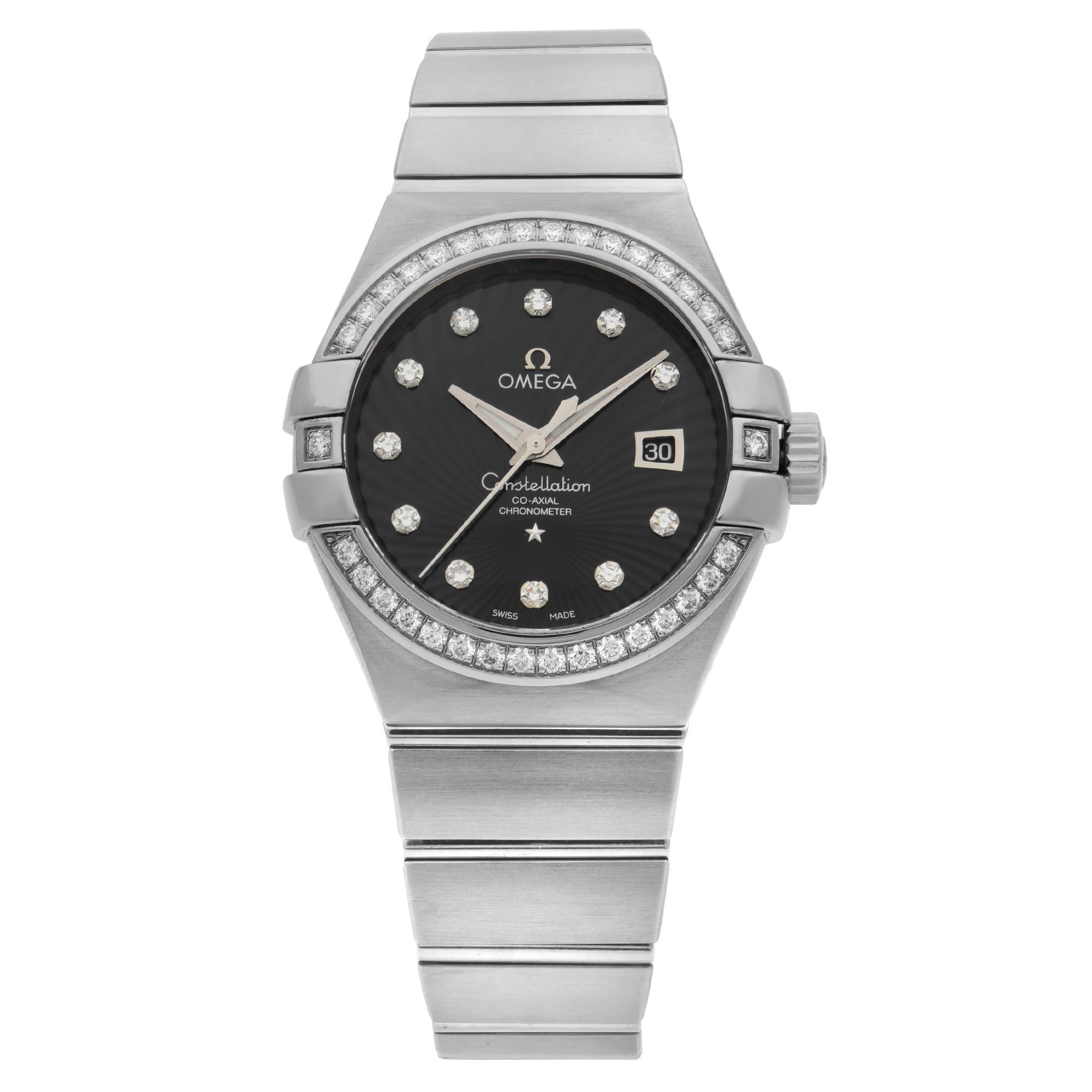 Front Full View Of OMEGA 123.55.31.20.51.001 White Gold Watch 