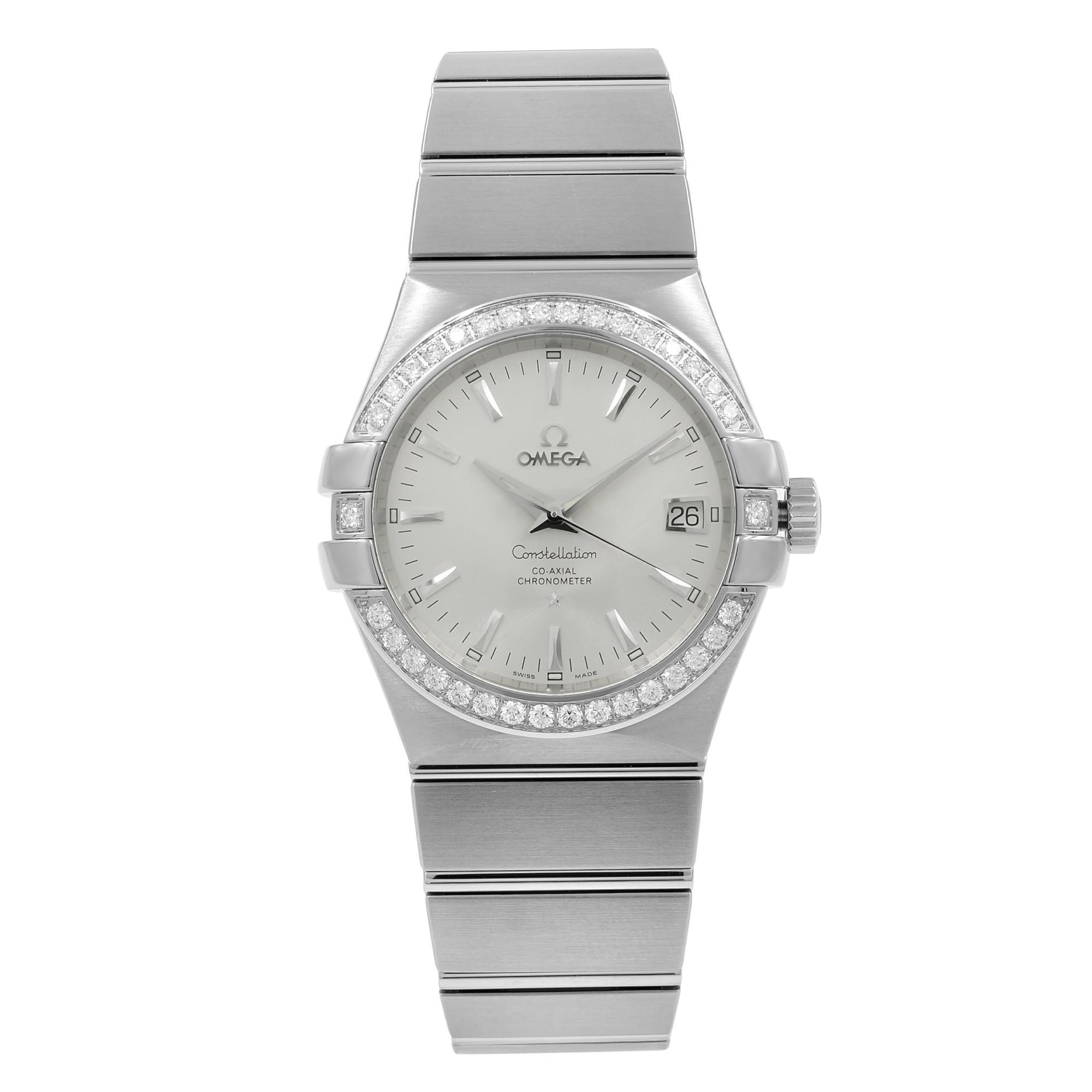 Front Full View Of OMEGA 123.15.35.20.02.001 Stainless Steel Watch 