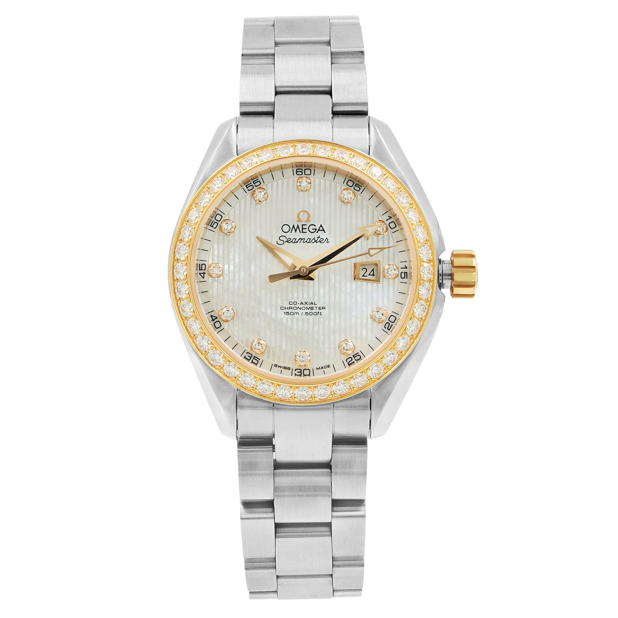 Front Full View Of OMEGA 231.25.34.20.55.003 Stainless Steel Watch 