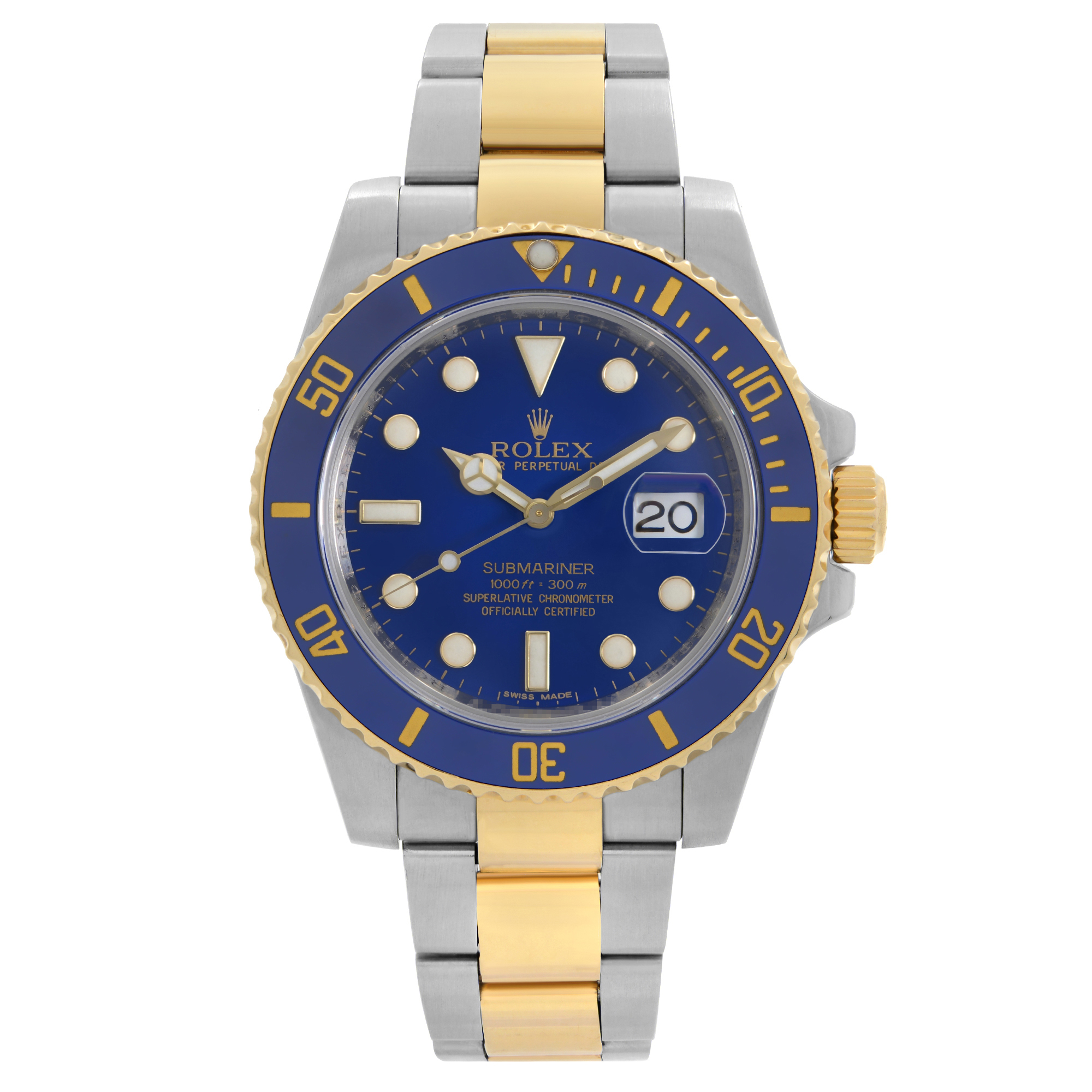 Front Full View Of Rolex 116613  Stainless Steel Watch 