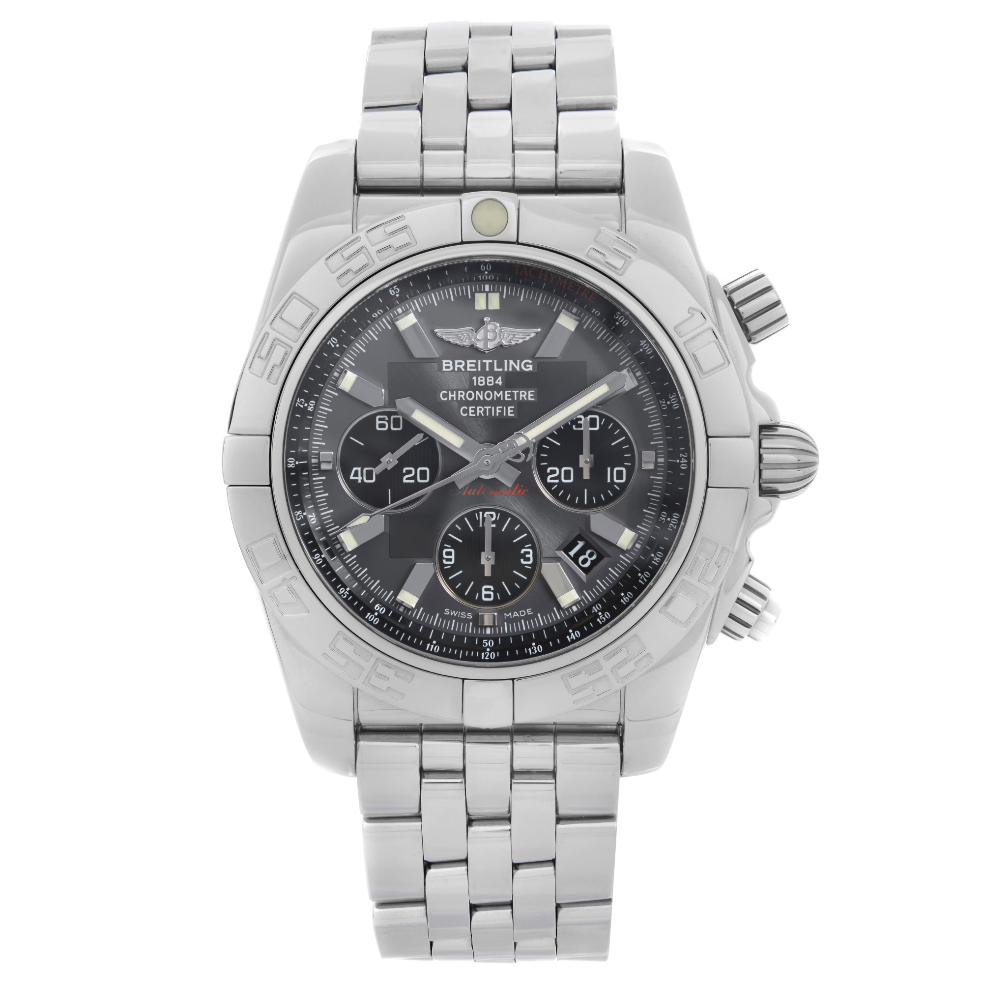 Front Full View Of Breitling AB011012/F546-375A Stainless Steel Watch 