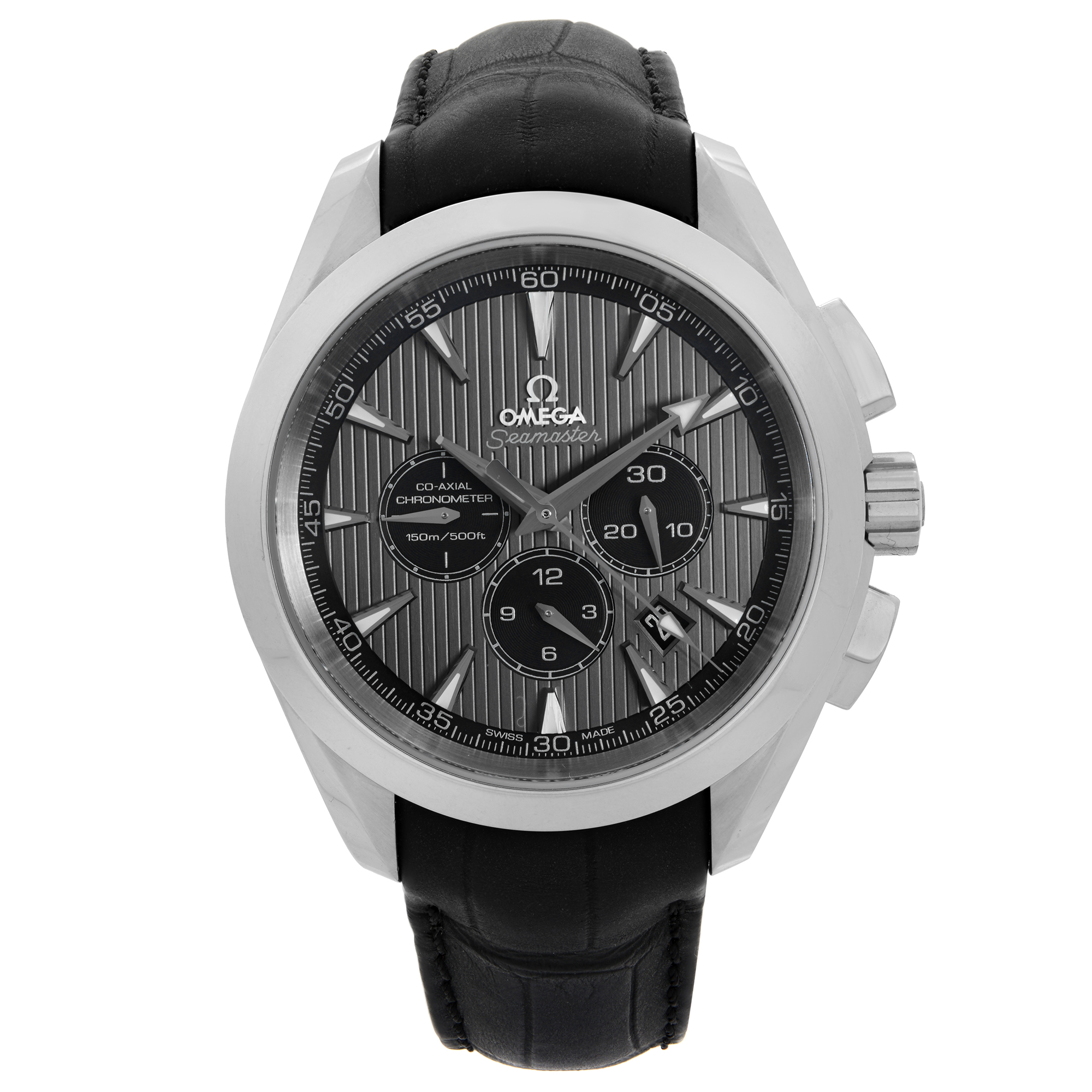 Front Full View Of OMEGA 231.13.44.50.06.001 Stainless Steel Watch 