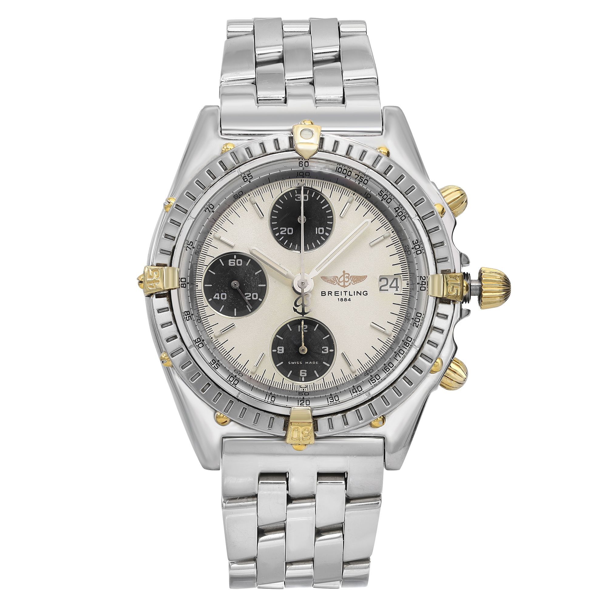Front Full View Of Breitling B13050.1 Stainless Steel Watch 