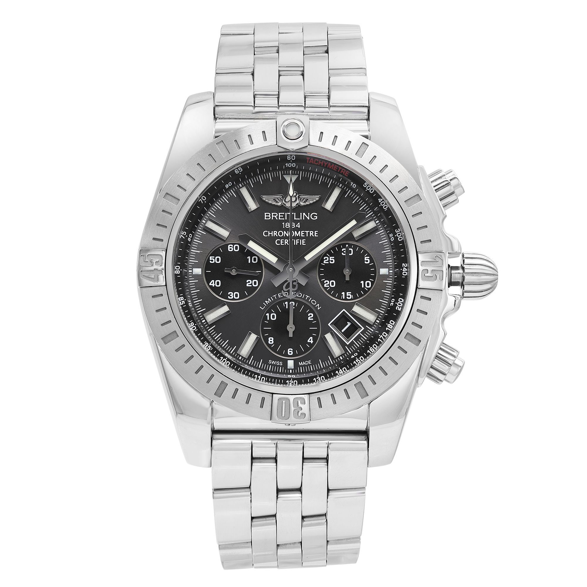 Front Full View Of Breitling AB01151A/F577-388A Stainless Steel Watch 