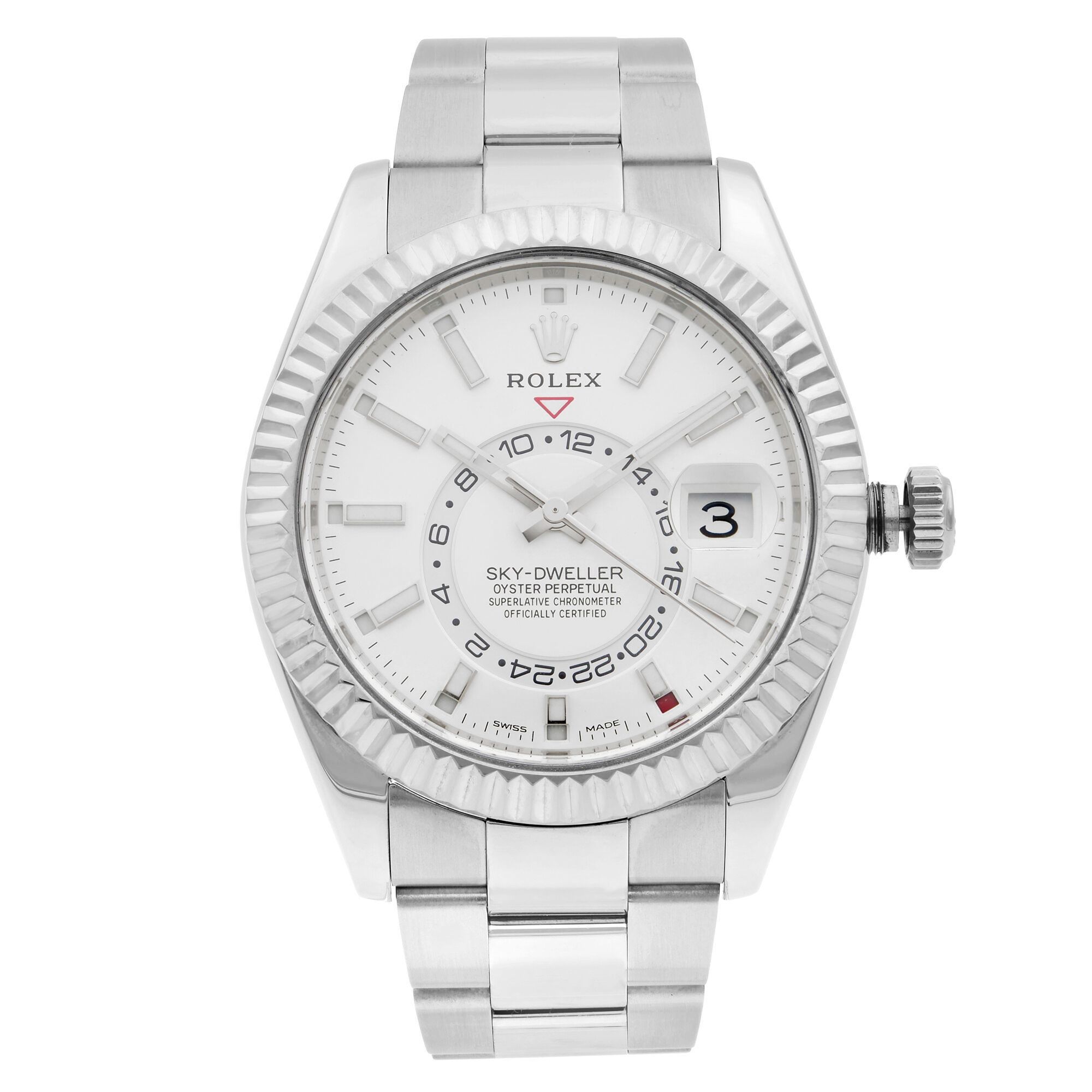 Front Full View Of Rolex 326934 Stainless Steel Watch 