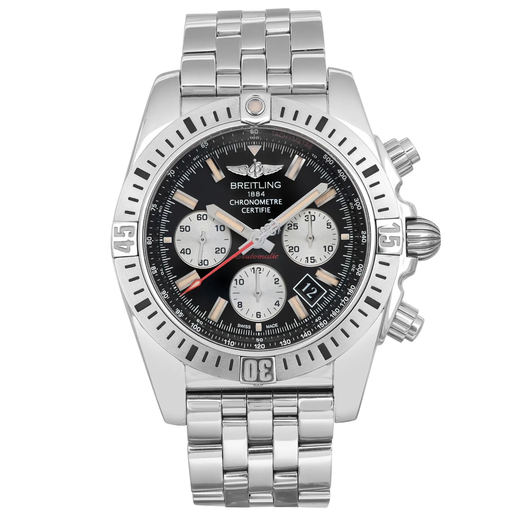 Front Full View Of Breitling AB01154G/BD13-375A Stainless Steel Watch 