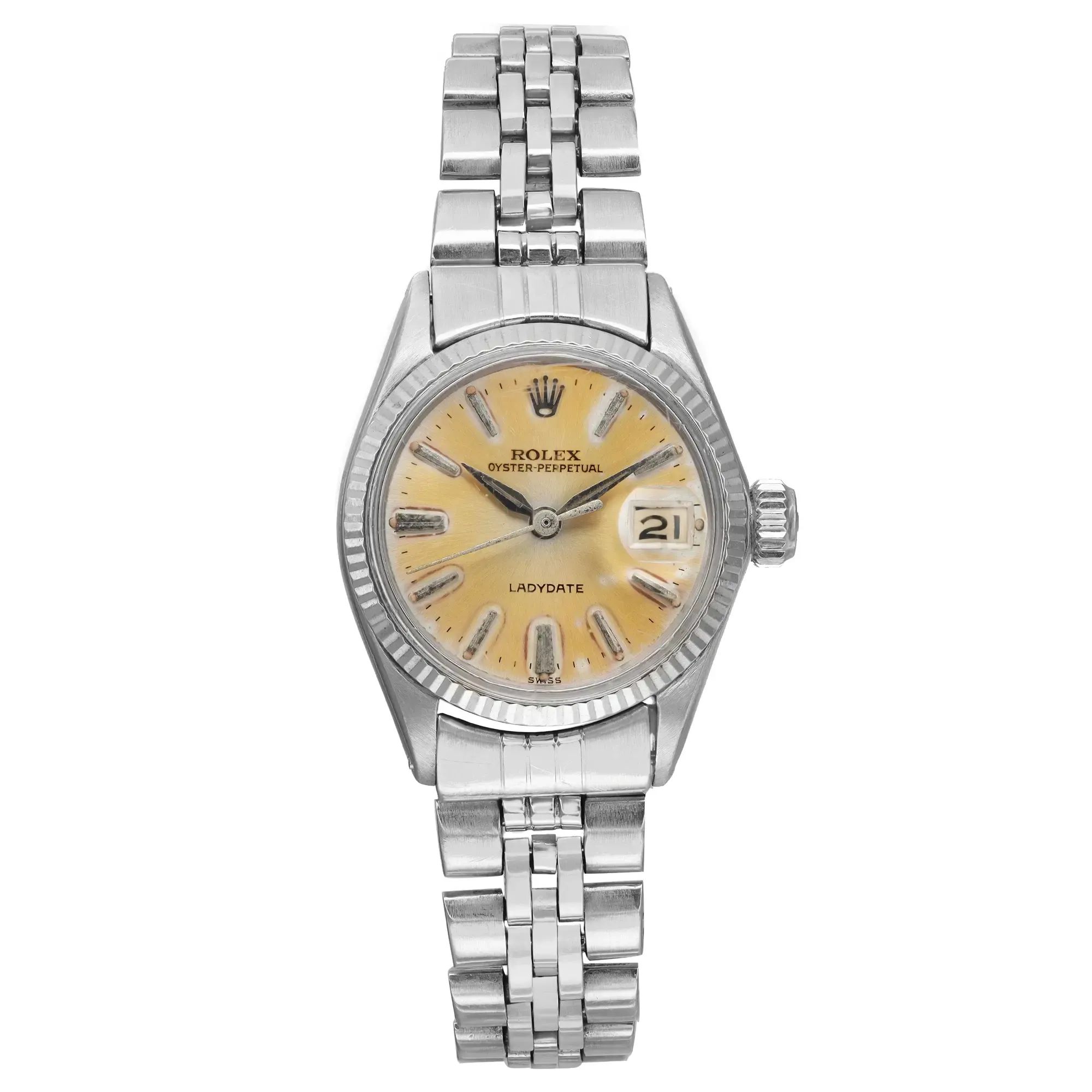 Front Full View Of Rolex 6517 Stainless Steel Watch 