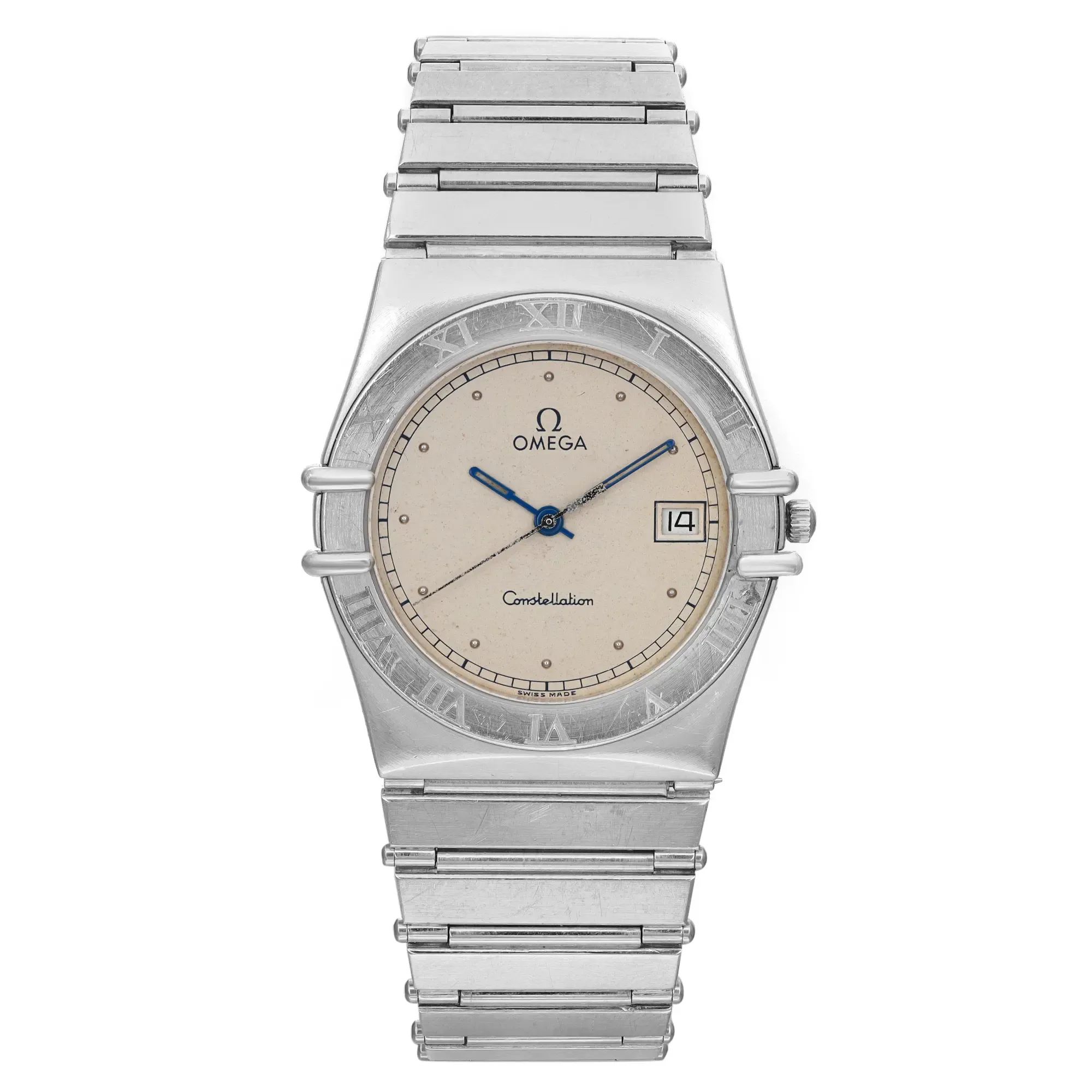 Front Full View Of OMEGA 396.1076 Stainless Steel Watch 