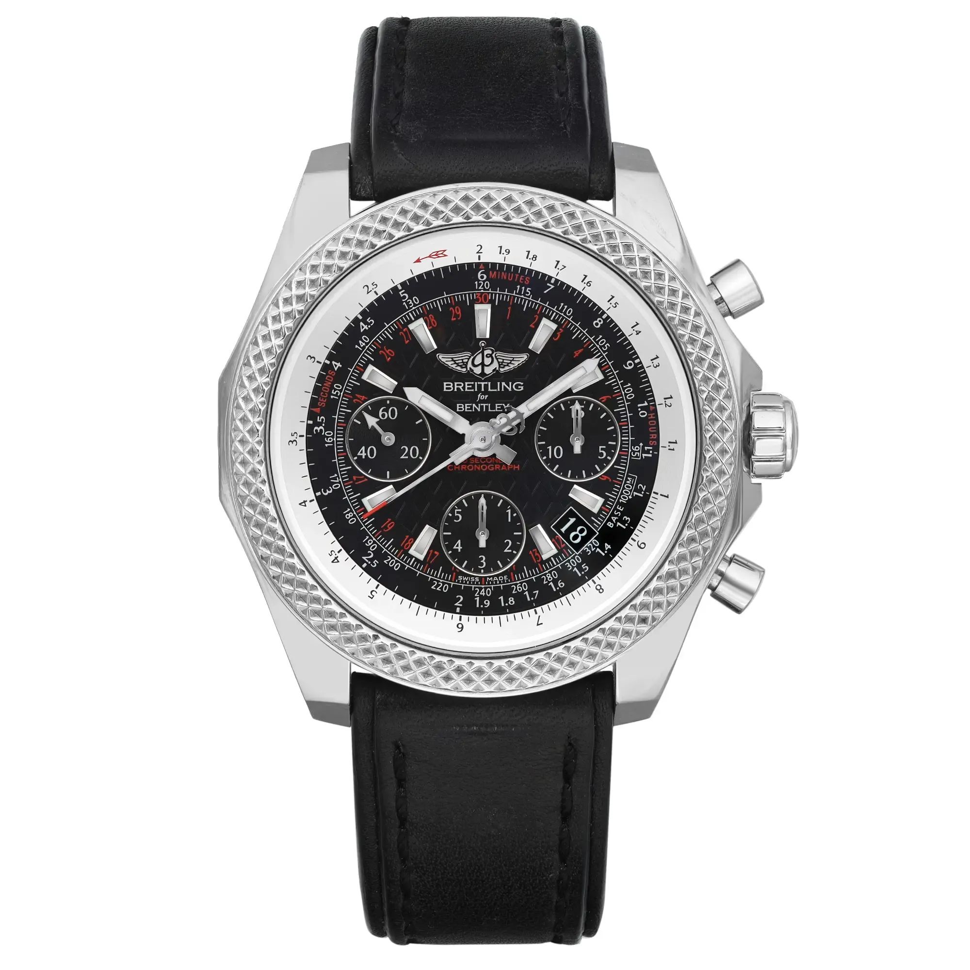 Front Full View Of Breitling AB061221/BD93-480X Stainless Steel Watch 