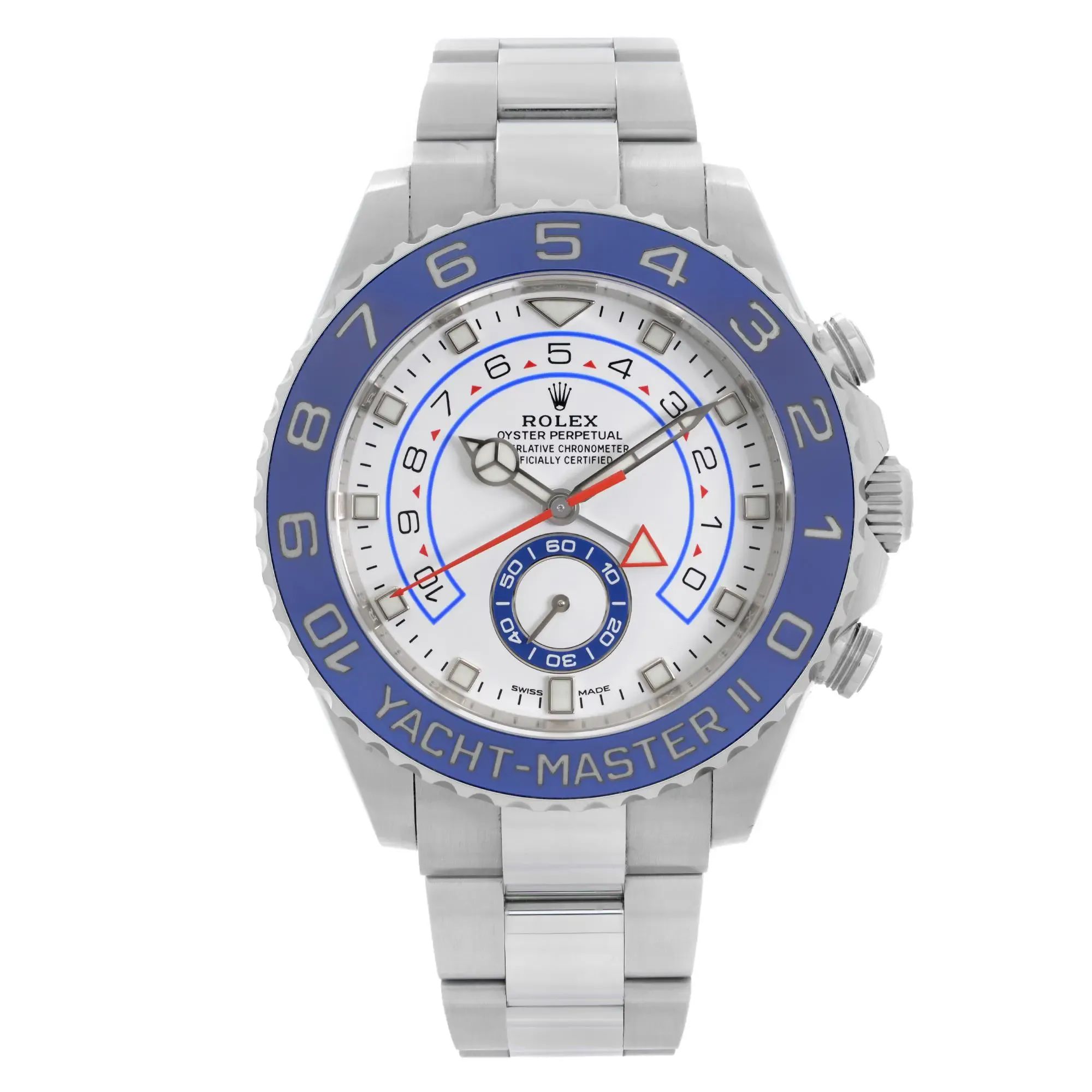 Front Full View Of Rolex 116680 Stainless Steel Watch 