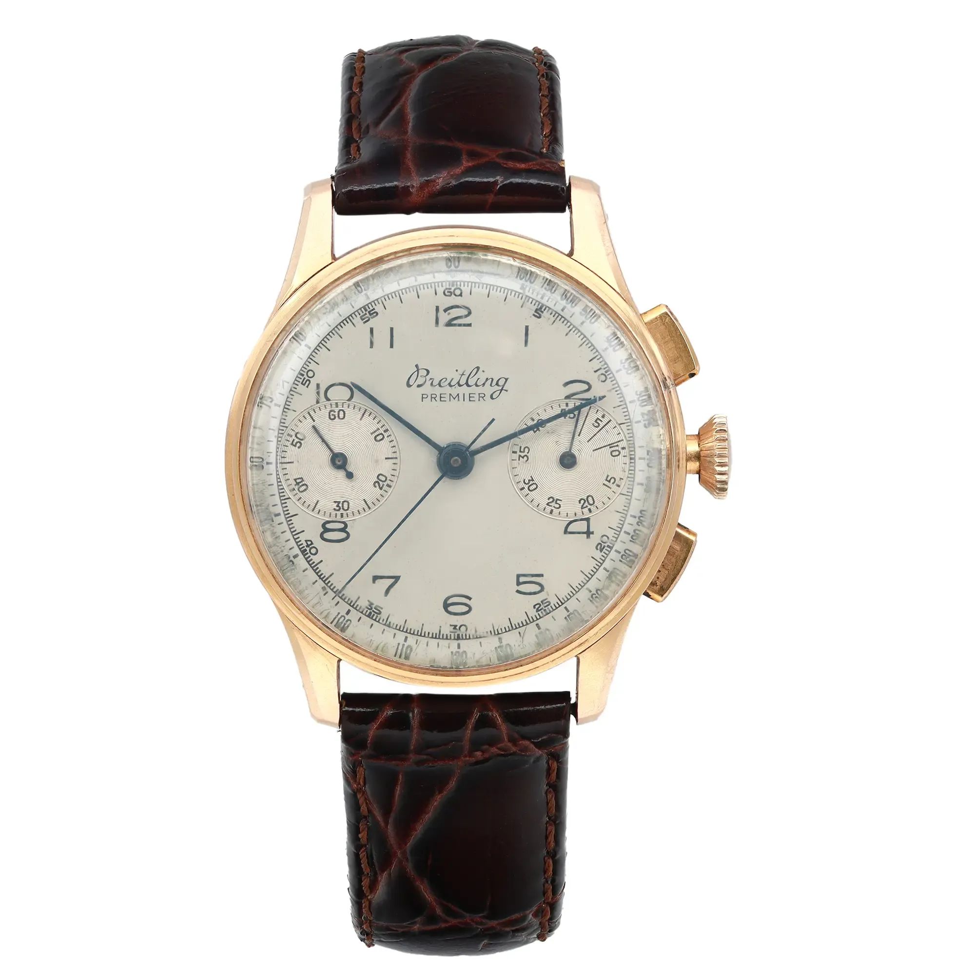 Front Full View Of Breitling 789 Rose Gold Watch 