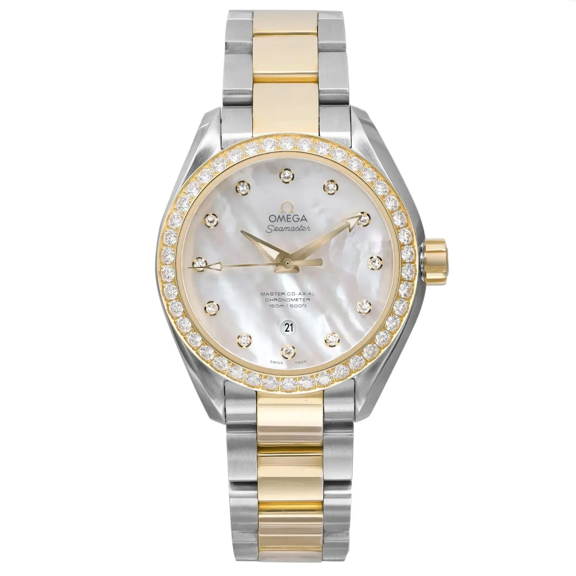 Front Full View Of OMEGA 231.25.34.20.55.006 Stainless Steel Watch 