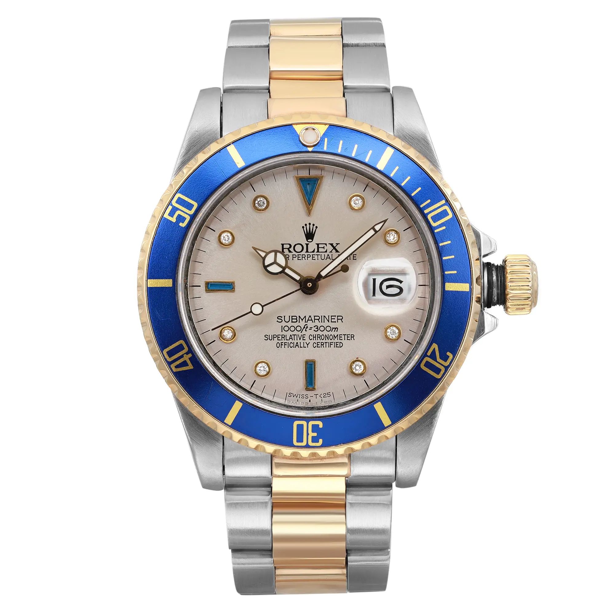 Front Full View Of Rolex 16803 Stainless Steel Watch 