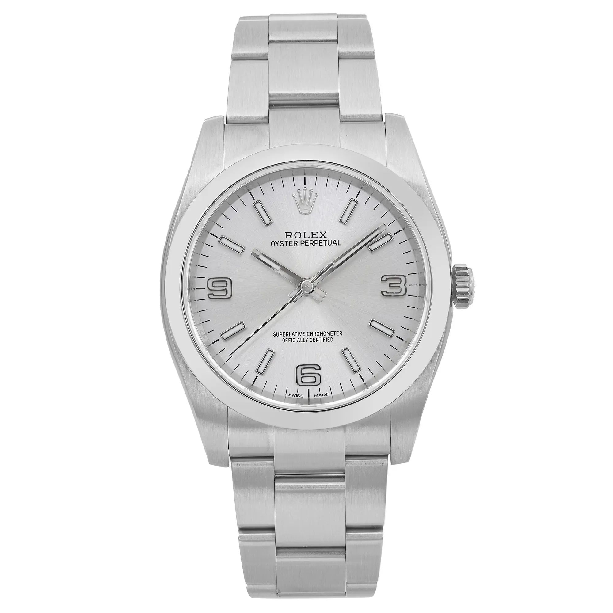 Front Full View Of Rolex 116000 Stainless Steel Watch 