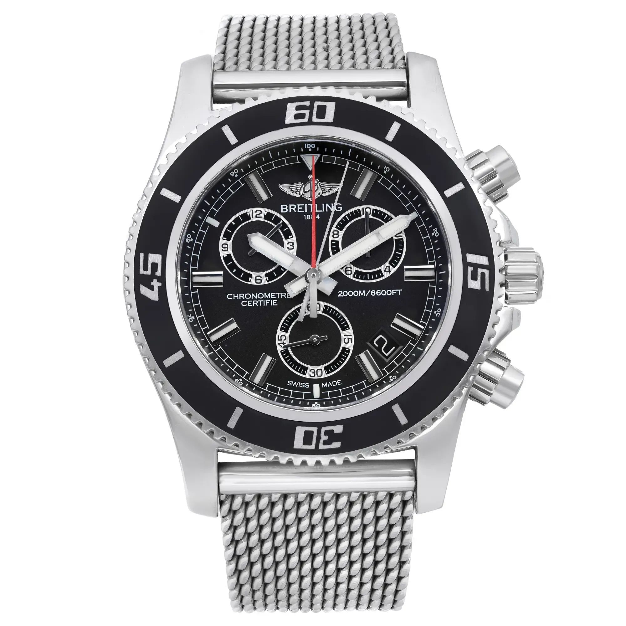 Front Full View Of Breitling A73310 Stainless Steel Watch 