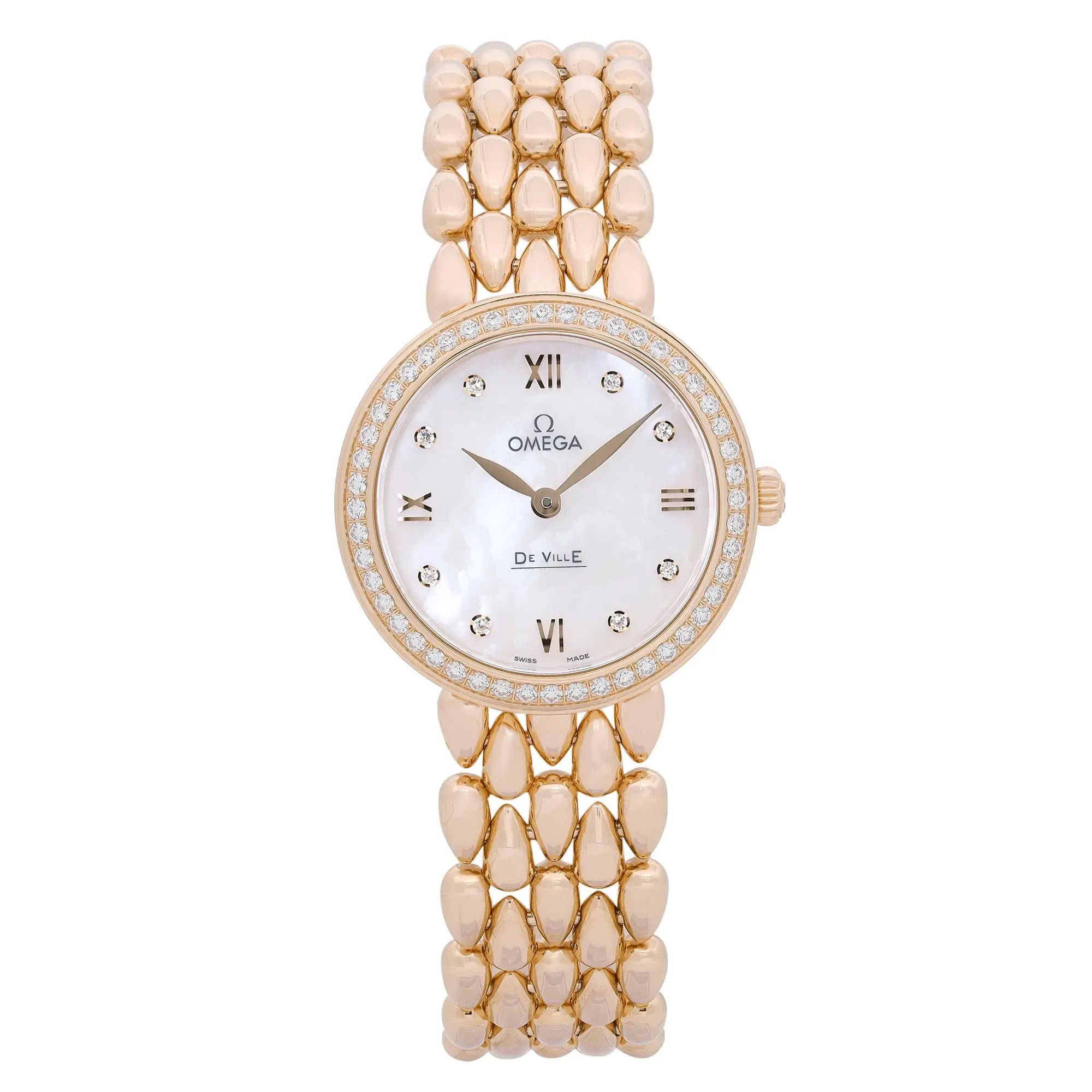 Front Full View Of OMEGA 424.55.27.60.55.004 Rose Gold Watch 