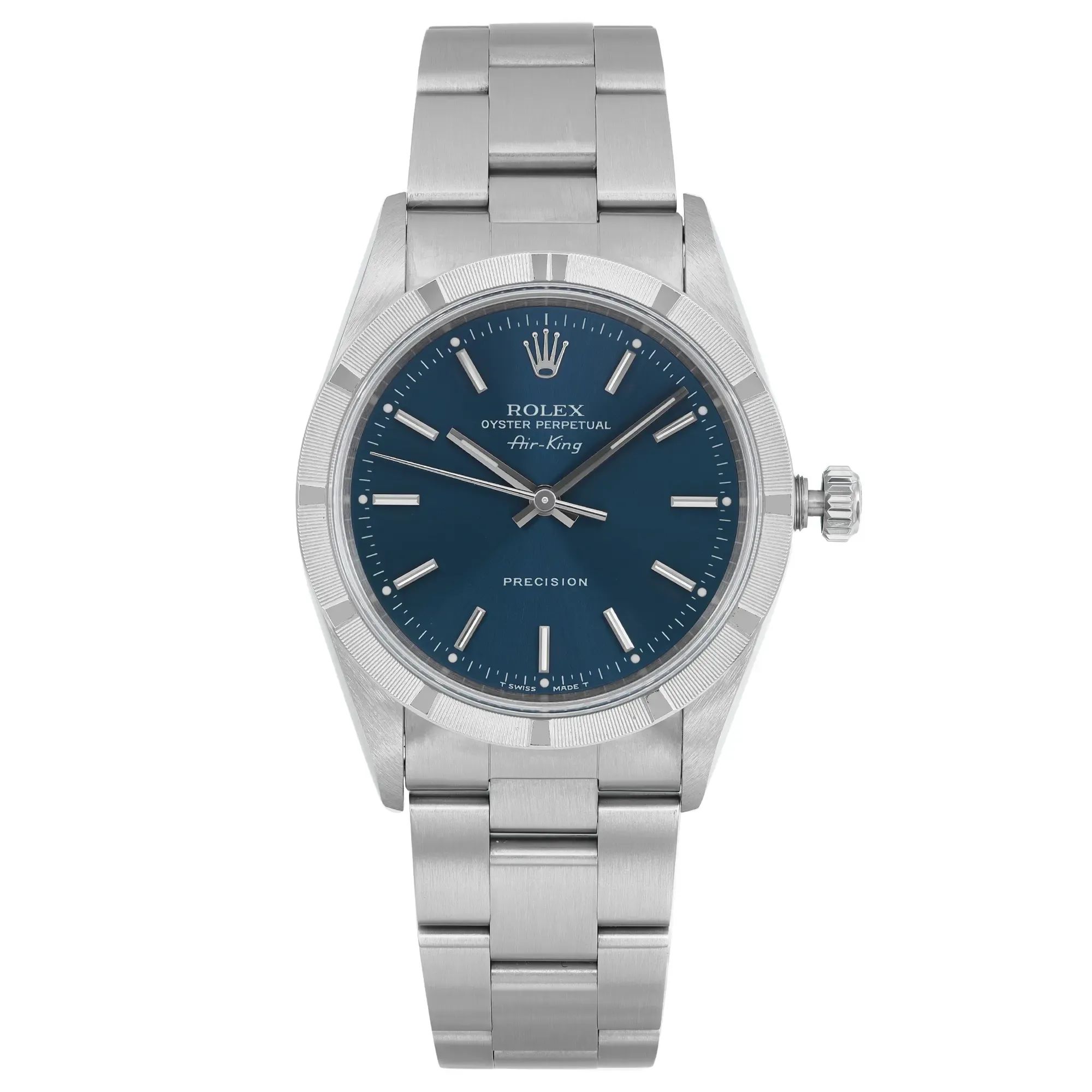 Front Full View Of Rolex 14010 Stainless Steel Watch 