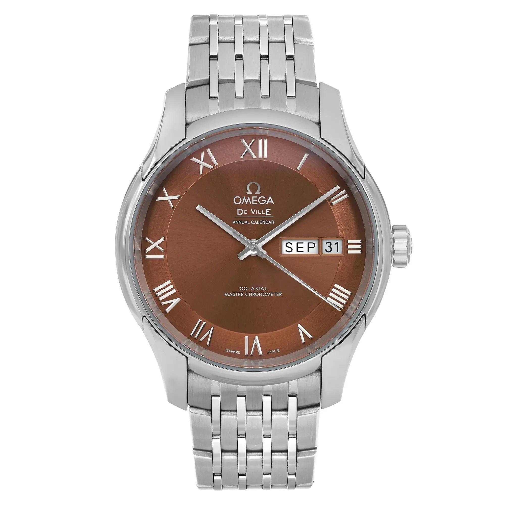 Front Full View Of OMEGA 433.10.41.22.10.001 Stainless Steel Watch 